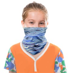 Blue Abstract Stripes Face Covering Bandana (kids)