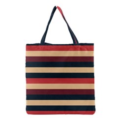 Seventies Stripes Grocery Tote Bag by tmsartbazaar