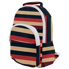 Seventies Stripes Rounded Multi Pocket Backpack by tmsartbazaar