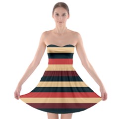 Seventies Stripes Strapless Bra Top Dress by tmsartbazaar