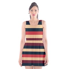 Seventies Stripes Scoop Neck Skater Dress by tmsartbazaar