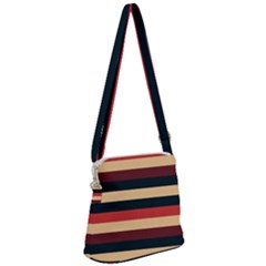 Seventies Stripes Zipper Messenger Bag by tmsartbazaar