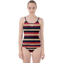 Seventies Stripes Cut Out Top Tankini Set by tmsartbazaar