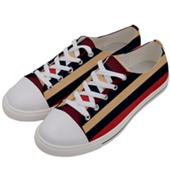 Seventies Stripes Women s Low Top Canvas Sneakers by tmsartbazaar