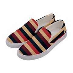 Seventies Stripes Women s Canvas Slip Ons by tmsartbazaar