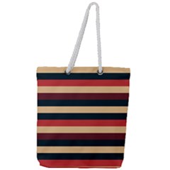 Seventies Stripes Full Print Rope Handle Tote (large) by tmsartbazaar