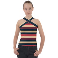 Seventies Stripes Cross Neck Velour Top by tmsartbazaar