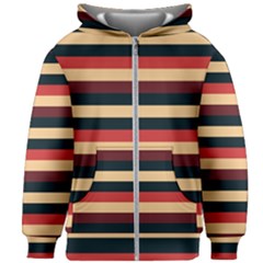 Seventies Stripes Kids  Zipper Hoodie Without Drawstring by tmsartbazaar