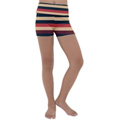 Seventies Stripes Kids  Lightweight Velour Yoga Shorts by tmsartbazaar