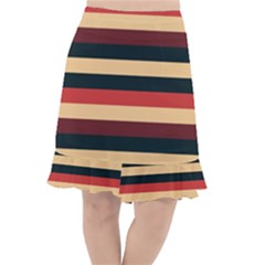 Seventies Stripes Fishtail Chiffon Skirt by tmsartbazaar