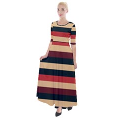 Seventies Stripes Half Sleeves Maxi Dress by tmsartbazaar