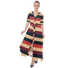 Seventies Stripes Waist Tie Boho Maxi Dress by tmsartbazaar