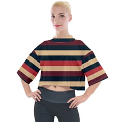 Seventies Stripes Mock Neck Tee by tmsartbazaar