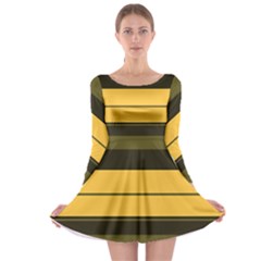 Vintage Yellow Long Sleeve Skater Dress by tmsartbazaar