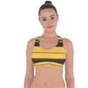 Vintage Yellow Cross String Back Sports Bra View1