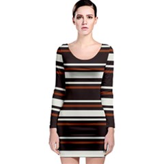 Classic Coffee Brown Long Sleeve Bodycon Dress by tmsartbazaar