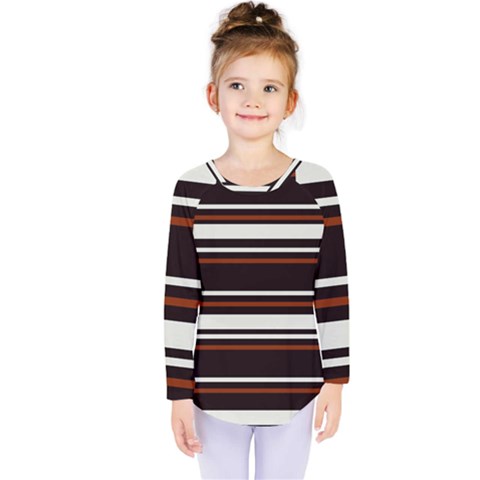 Classic Coffee Brown Kids  Long Sleeve Tee by tmsartbazaar