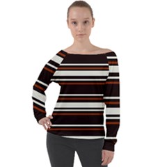 Classic Coffee Brown Off Shoulder Long Sleeve Velour Top