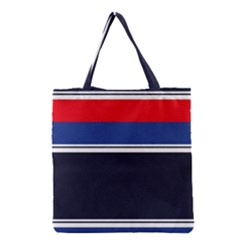 Casual Uniform Stripes Grocery Tote Bag by tmsartbazaar