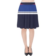 Casual Uniform Stripes Velvet High Waist Skirt by tmsartbazaar