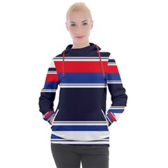 Casual Uniform Stripes Women s Hooded Pullover