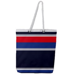 Casual Uniform Stripes Full Print Rope Handle Tote (large) by tmsartbazaar