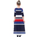 Casual Uniform Stripes Kids  Quarter Sleeve Maxi Dress View2