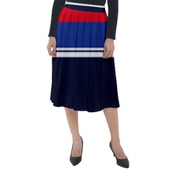 Casual Uniform Stripes Classic Velour Midi Skirt  by tmsartbazaar