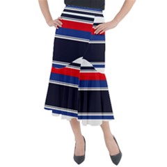 Casual Uniform Stripes Midi Mermaid Skirt by tmsartbazaar