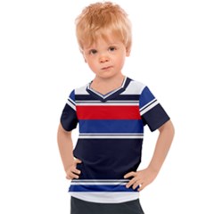 Casual Uniform Stripes Kids  Sports Tee