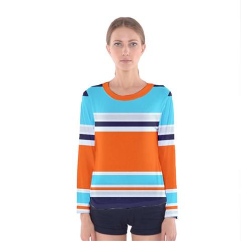 Tri Color Stripes Women s Long Sleeve Tee by tmsartbazaar