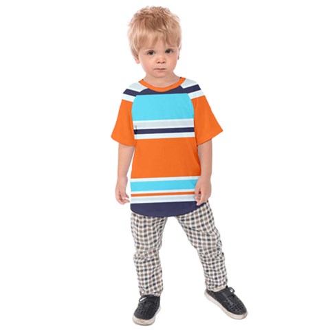 Tri Color Stripes Kids  Raglan Tee by tmsartbazaar