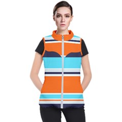 Tri Color Stripes Women s Puffer Vest by tmsartbazaar