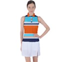 Tri Color Stripes Women s Sleeveless Polo Tee View1