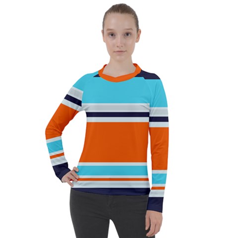 Tri Color Stripes Women s Pique Long Sleeve Tee by tmsartbazaar