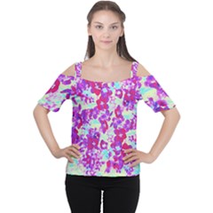 Spring Flowers Garden Cutout Shoulder Tee