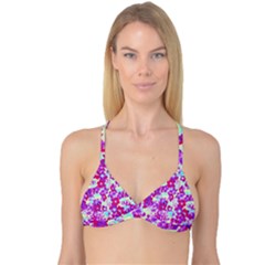 Spring Flowers Garden Reversible Tri Bikini Top