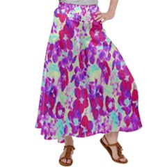 Spring Flowers Garden Satin Palazzo Pants