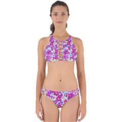 Spring Flowers Garden Perfectly Cut Out Bikini Set