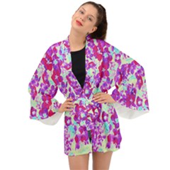 Spring Flowers Garden Long Sleeve Kimono