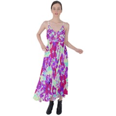 Spring Flowers Garden Tie Back Maxi Dress