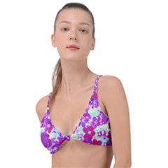 Spring Flowers Garden Knot Up Bikini Top