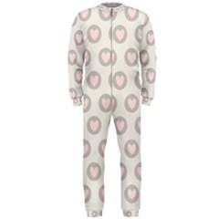 Pink And Brown Hearts Onepiece Jumpsuit (men)  by MooMoosMumma