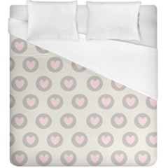 Pink And Brown Hearts Duvet Cover (king Size)