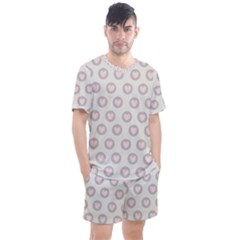 Pink And Brown Hearts Men s Mesh Tee And Shorts Set