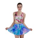 Ciclamen Flowers Blue Mini Skirt View1