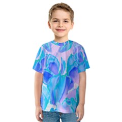 Ciclamen Flowers Blue Kids  Sport Mesh Tee