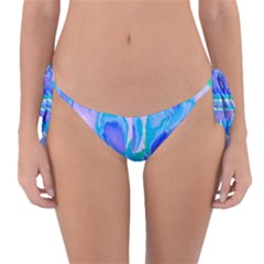 Ciclamen Flowers Blue Reversible Bikini Bottom