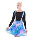 Ciclamen Flowers Blue Suspender Skater Skirt View1