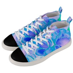 Ciclamen Flowers Blue Men s Mid-top Canvas Sneakers